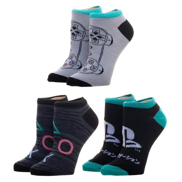 Bioworld Accessories - Playstation 3 Pairs Ankle Socks for Women PS2 PS3